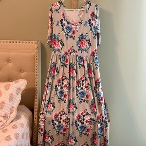 Women’s Floral Maxi Dress - Pink Floral